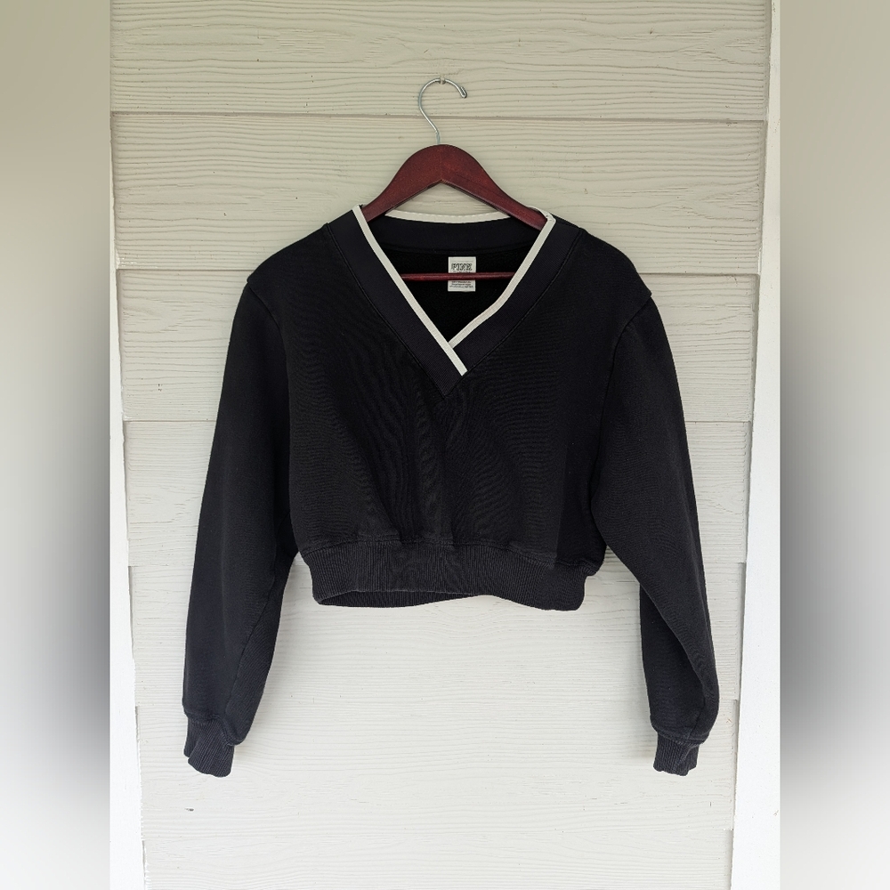 Victoria's Secret PINK Premium Fleece V-Neck Pullover Sz XS